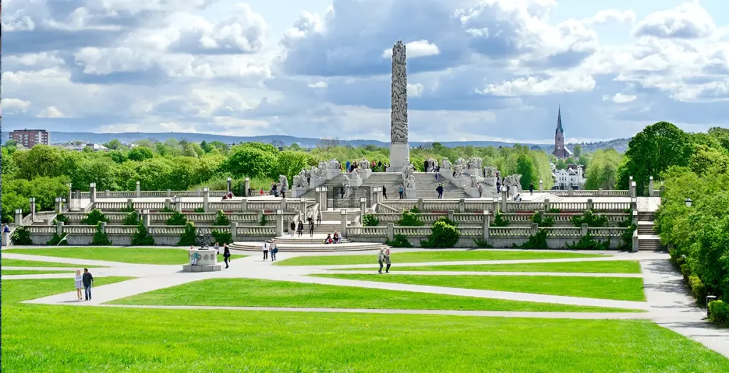 Overview of the Vigeland park in Oslo.