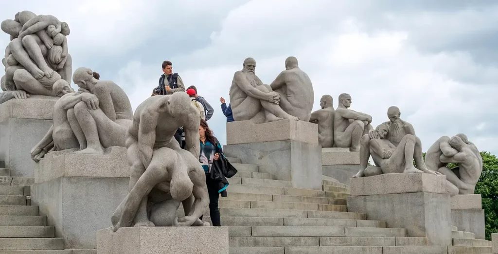 Some of the statues in the Vigeland Park.